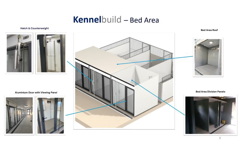The refurbished kennel bed area